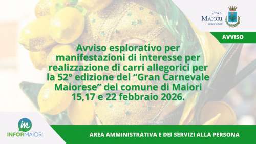 img title Avviso esplorativo per manifestazioni di interesse per realizzazione di carri allegorici per la 52° edizione del \