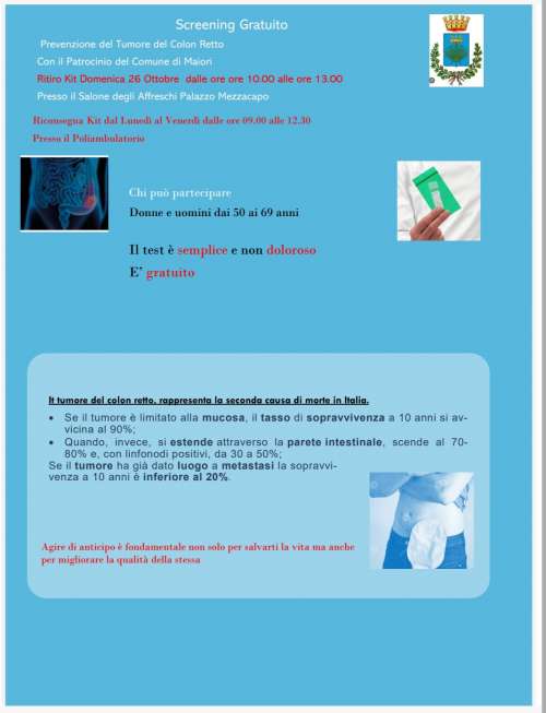 img title Maiori, domenica prossima 26 ottobre lo screening gratuito del tumore del colon retto
