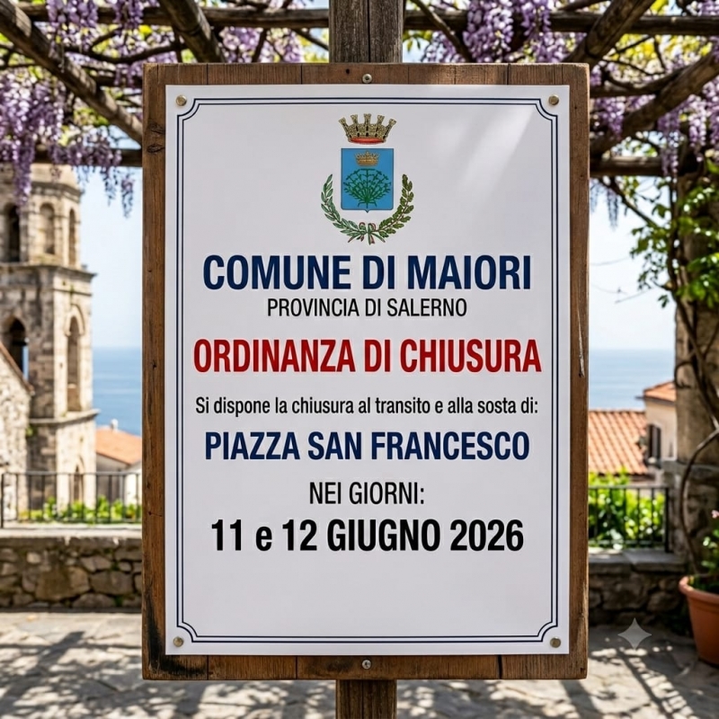Chiusura al transito e sosta di Piazza San Francesco nei giorni 11 e 12 giugno 2026