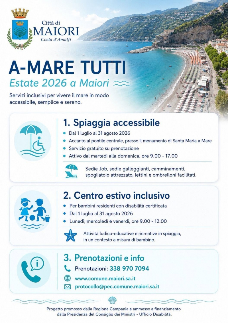 Estate inclusiva a Maiori: riparte il progetto �A-mare tutti�